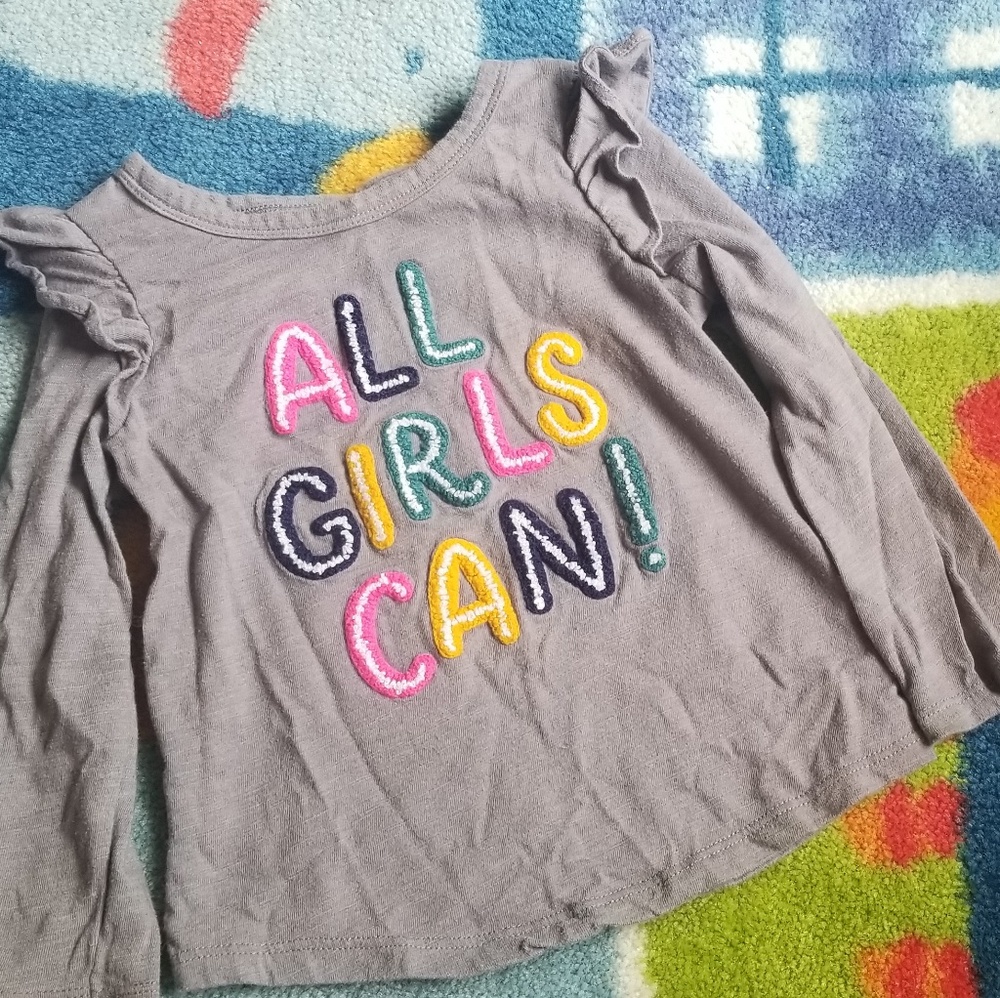 Cat & Jack 2T "All Girls Can" Long Sleeve